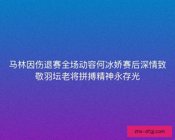 马林因伤退赛全场动容何冰娇赛后深情致敬羽坛老将拼搏精神永存光